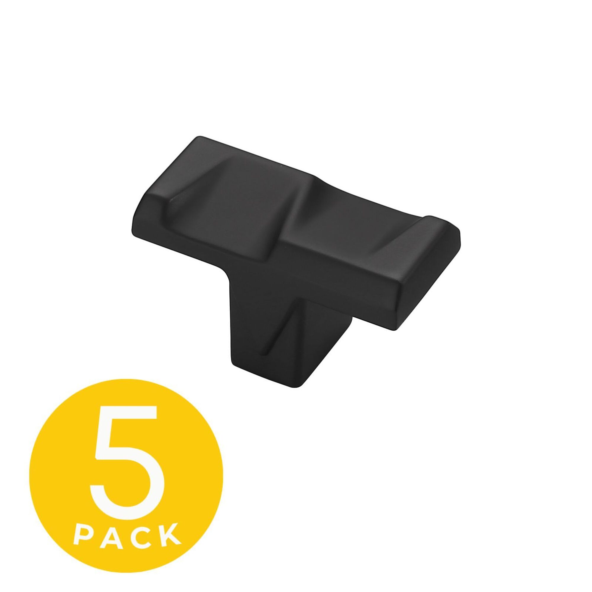 Sapphire, Geiger Series 1 in. Modern Black Cabinet Knob (5 Pack), #SP-3771-K-BK-5